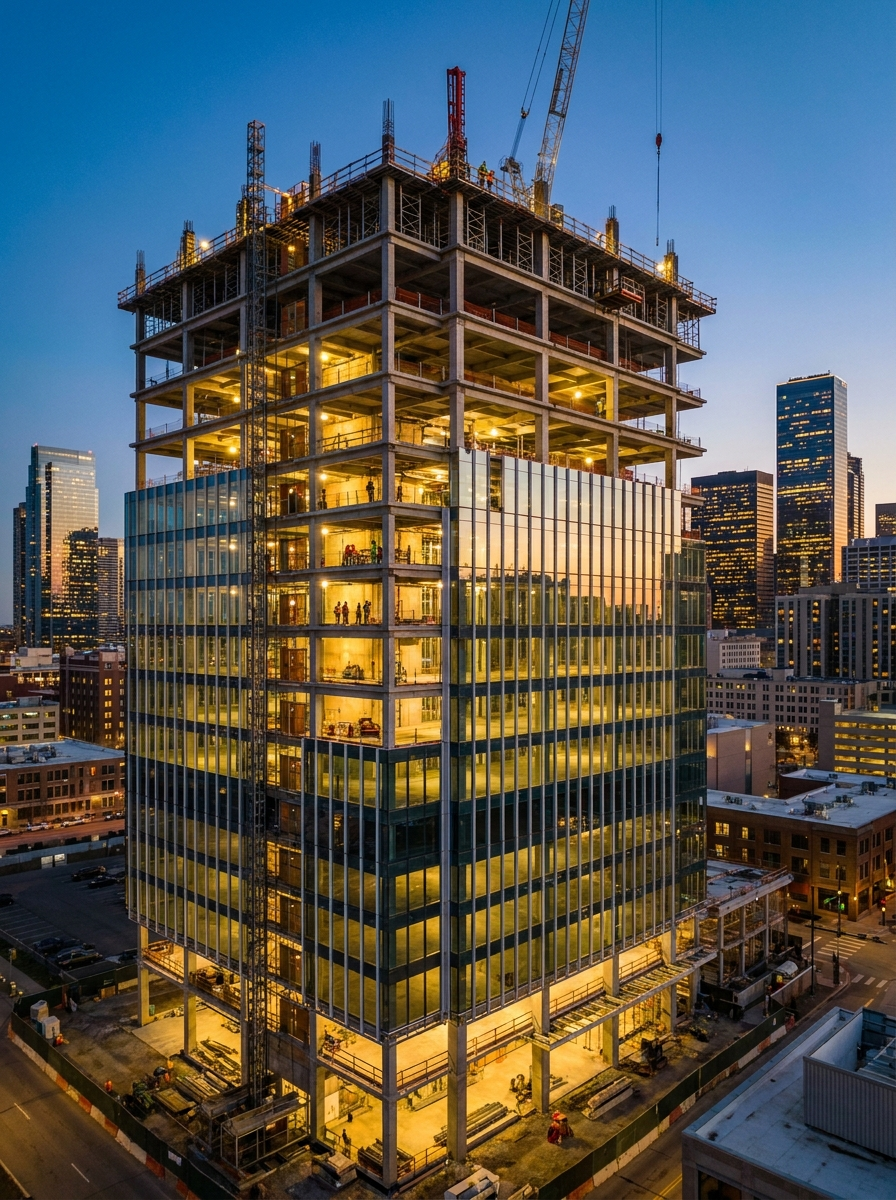 Edifício comercial em construção