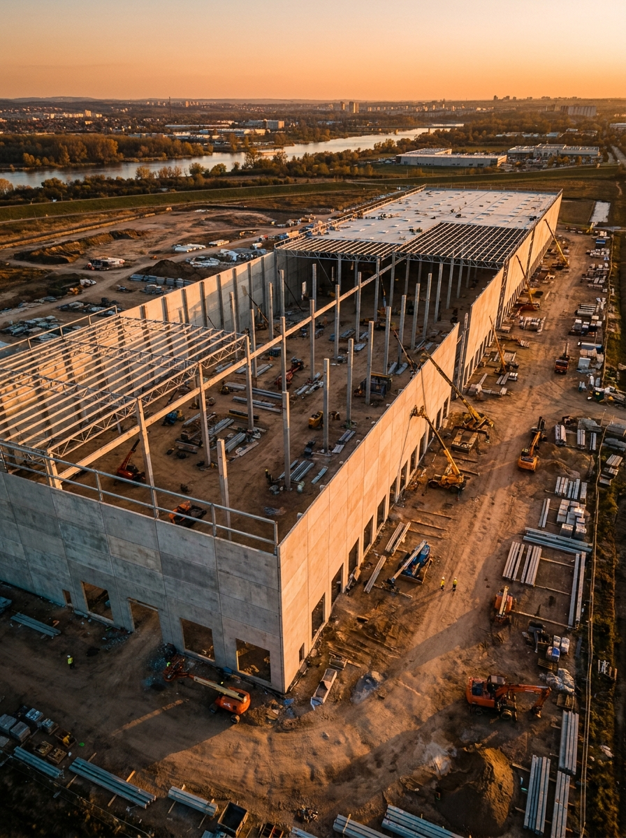Galpão industrial em construção